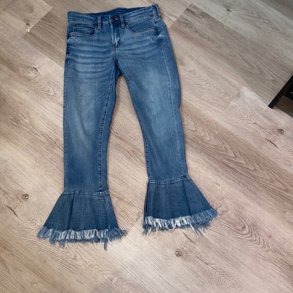Blank NYC Denim - Blank NYC Fancy That Ruffle Raw Hem Distressed Jeans